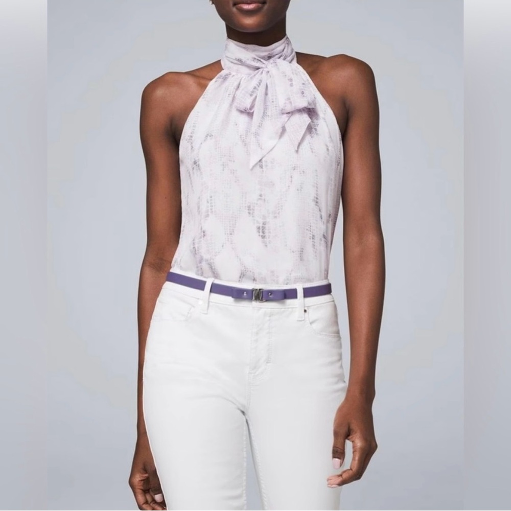 WHBM Tie Neck Shell Python NWOT